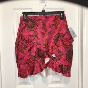 Misguided Wrap Frill Printed Bandage Skirt